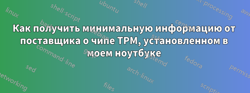 Как получить минимальную информацию от поставщика о чипе TPM, установленном в моем ноутбуке