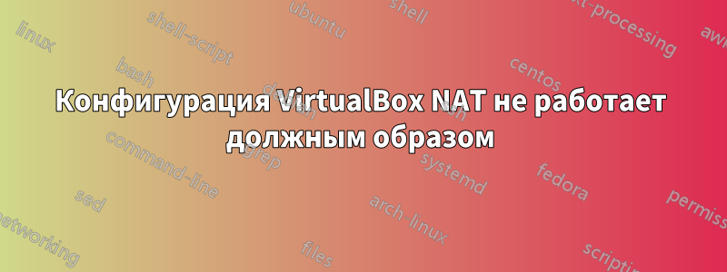 Конфигурация VirtualBox NAT не работает должным образом