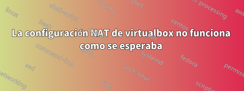 La configuración NAT de virtualbox no funciona como se esperaba