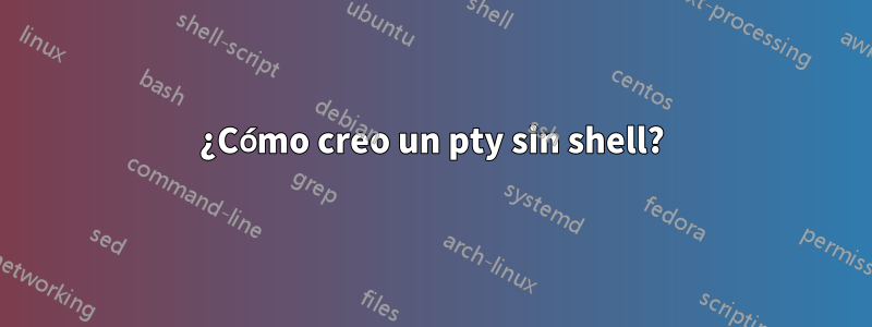 ¿Cómo creo un pty sin shell?