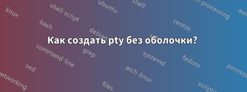 Как создать pty без оболочки?