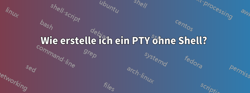Wie erstelle ich ein PTY ohne Shell?