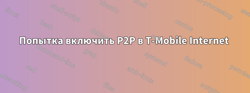 Попытка включить P2P в T-Mobile Internet