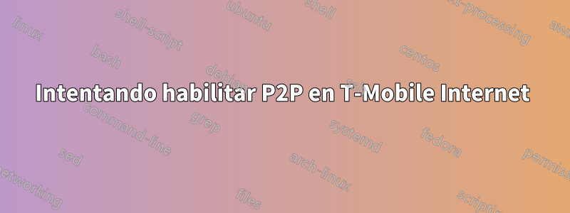 Intentando habilitar P2P en T-Mobile Internet