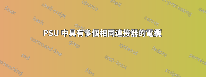 PSU 中具有多個相同連接器的電纜