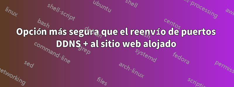 Opción más segura que el reenvío de puertos DDNS + al sitio web alojado