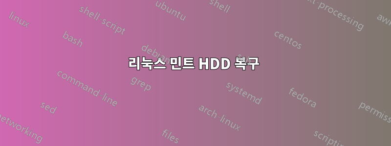 리눅스 민트 HDD 복구