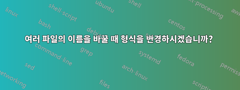 여러 파일의 이름을 바꿀 때 형식을 변경하시겠습니까?