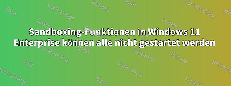 Sandboxing-Funktionen in Windows 11 Enterprise können alle nicht gestartet werden