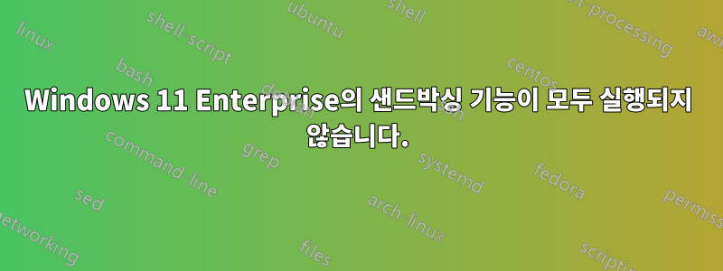 Windows 11 Enterprise의 샌드박싱 기능이 모두 실행되지 않습니다.