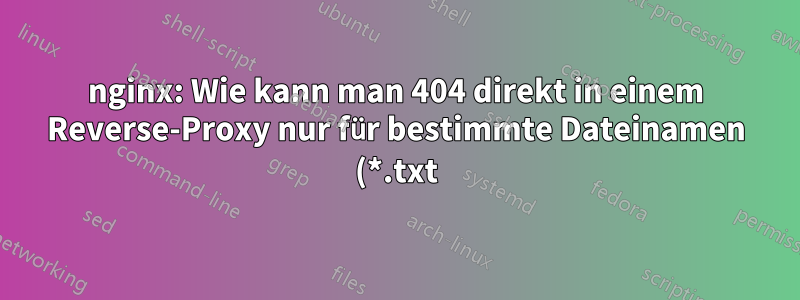 nginx: Wie kann man 404 direkt in einem Reverse-Proxy nur für bestimmte Dateinamen (*.txt) behandeln?