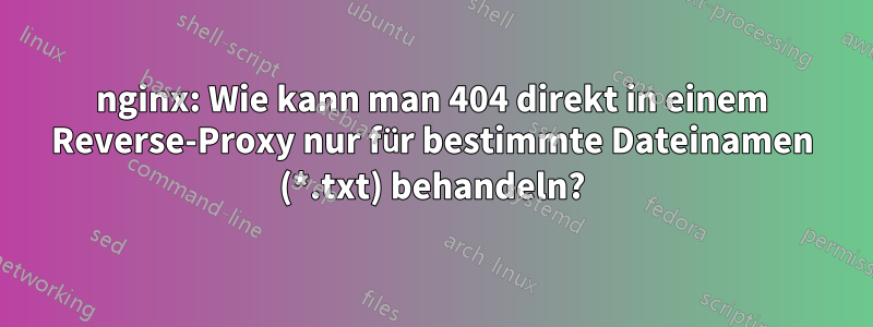 nginx: Wie kann man 404 direkt in einem Reverse-Proxy nur für bestimmte Dateinamen (*.txt) behandeln?