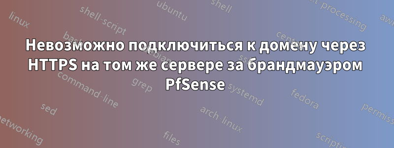 Невозможно подключиться к домену через HTTPS на том же сервере за брандмауэром PfSense