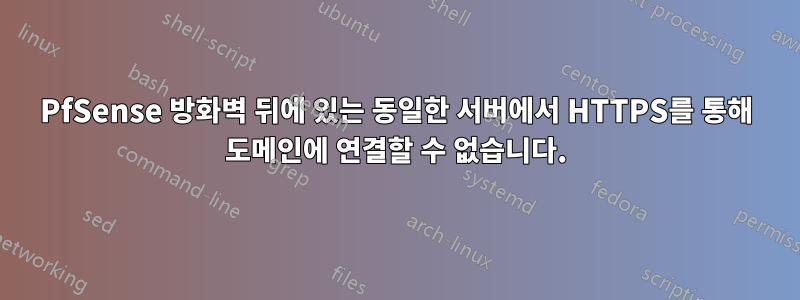 PfSense 방화벽 뒤에 있는 동일한 서버에서 HTTPS를 통해 도메인에 연결할 수 없습니다.