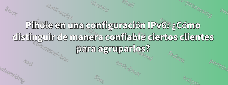 Pihole en una configuración IPv6: ¿Cómo distinguir de manera confiable ciertos clientes para agruparlos?