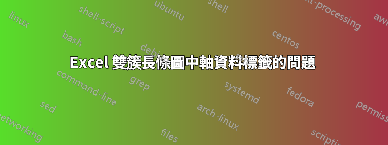 Excel 雙簇長條圖中軸資料標籤的問題