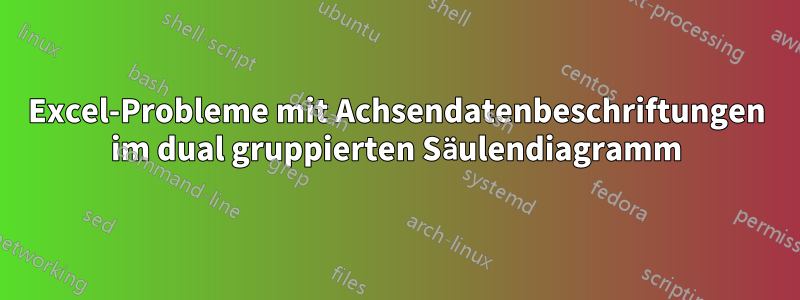 Excel-Probleme mit Achsendatenbeschriftungen im dual gruppierten Säulendiagramm