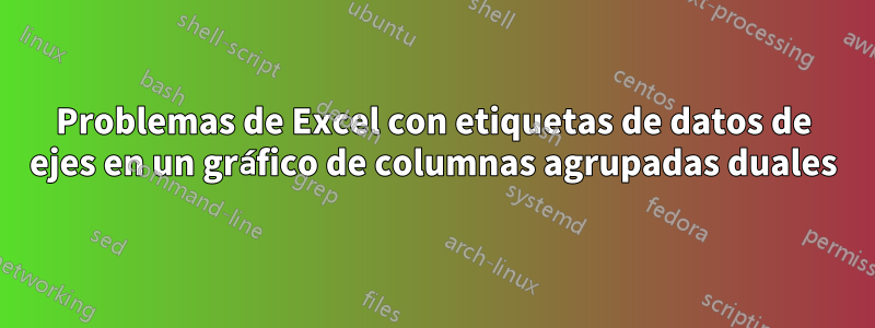 Problemas de Excel con etiquetas de datos de ejes en un gráfico de columnas agrupadas duales