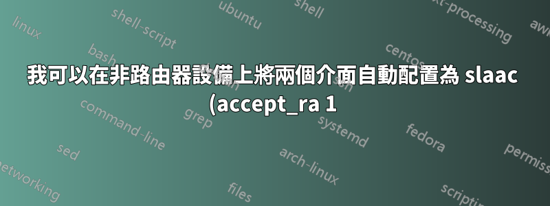 我可以在非路由器設備上將兩個介面自動配置為 slaac (accept_ra 1) 嗎?