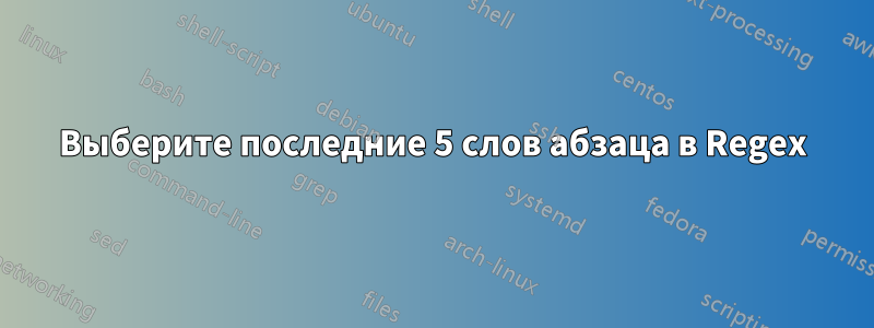Выберите последние 5 слов абзаца в Regex