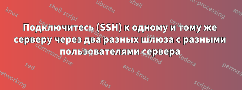 Подключитесь (SSH) к одному и тому же серверу через два разных шлюза с разными пользователями сервера