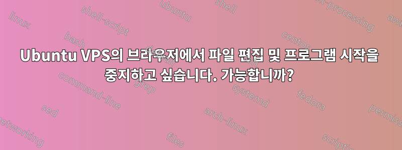 Ubuntu VPS의 브라우저에서 파일 편집 및 프로그램 시작을 중지하고 싶습니다. 가능합니까?