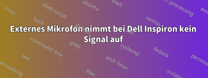 Externes Mikrofon nimmt bei Dell Inspiron kein Signal auf
