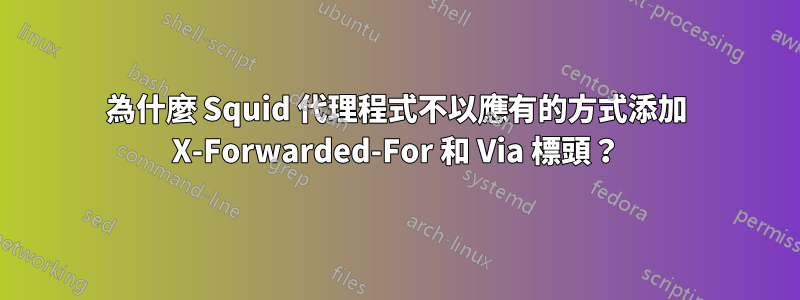 為什麼 Squid 代理程式不以應有的方式添加 X-Forwarded-For 和 Via 標頭？