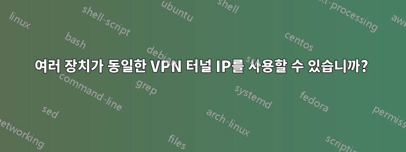 여러 장치가 동일한 VPN 터널 IP를 사용할 수 있습니까?