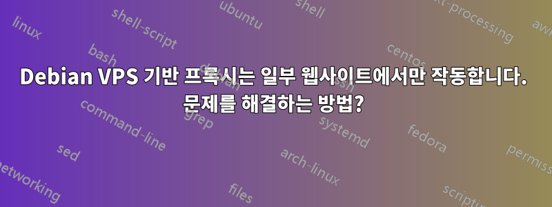 Debian VPS 기반 프록시는 일부 웹사이트에서만 작동합니다. 문제를 해결하는 방법?