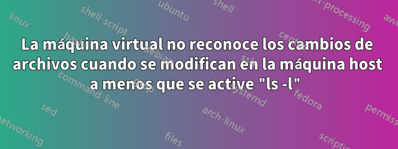 La máquina virtual no reconoce los cambios de archivos cuando se modifican en la máquina host a menos que se active "ls -l"