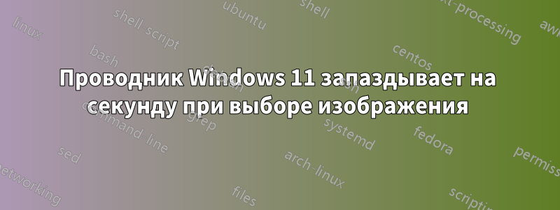 Проводник Windows 11 запаздывает на секунду при выборе изображения