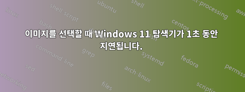 이미지를 선택할 때 Windows 11 탐색기가 1초 동안 지연됩니다.