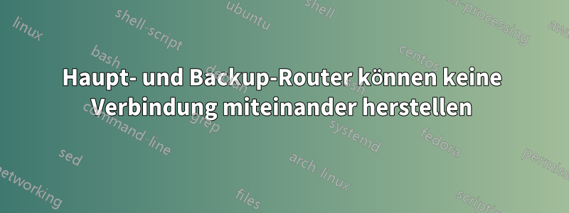 Haupt- und Backup-Router können keine Verbindung miteinander herstellen