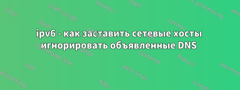 ipv6 - как заставить сетевые хосты игнорировать объявленные DNS