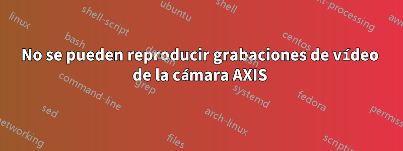 No se pueden reproducir grabaciones de vídeo de la cámara AXIS