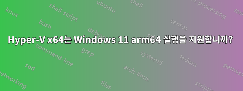 Hyper-V x64는 Windows 11 arm64 실행을 지원합니까?