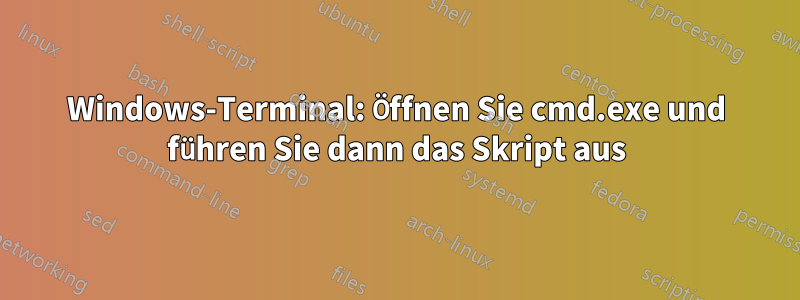 Windows-Terminal: Öffnen Sie cmd.exe und führen Sie dann das Skript aus