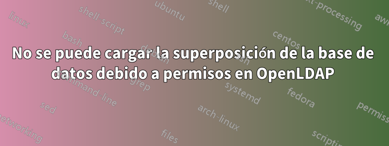 No se puede cargar la superposición de la base de datos debido a permisos en OpenLDAP