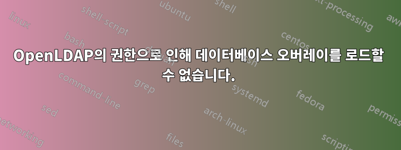 OpenLDAP의 권한으로 인해 데이터베이스 오버레이를 로드할 수 없습니다.