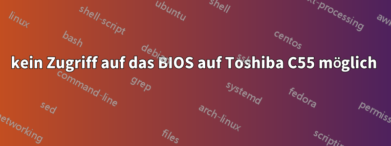 kein Zugriff auf das BIOS auf Toshiba C55 möglich