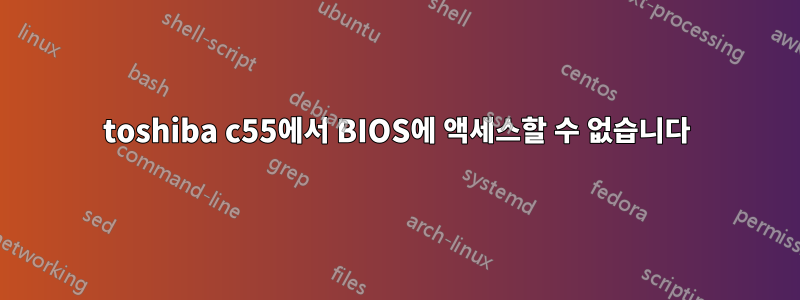 toshiba c55에서 BIOS에 액세스할 수 없습니다