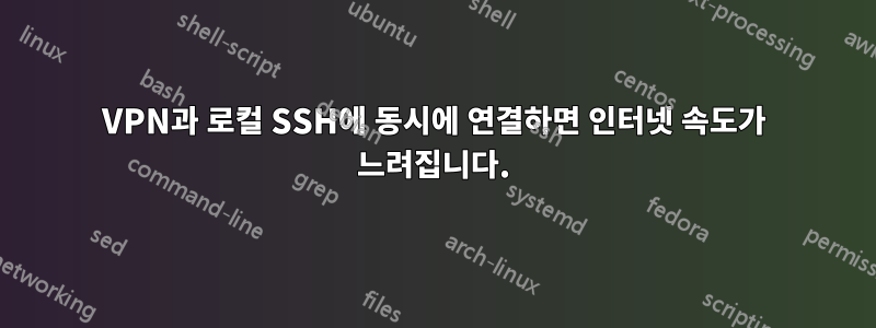 VPN과 로컬 SSH에 동시에 연결하면 인터넷 속도가 느려집니다.