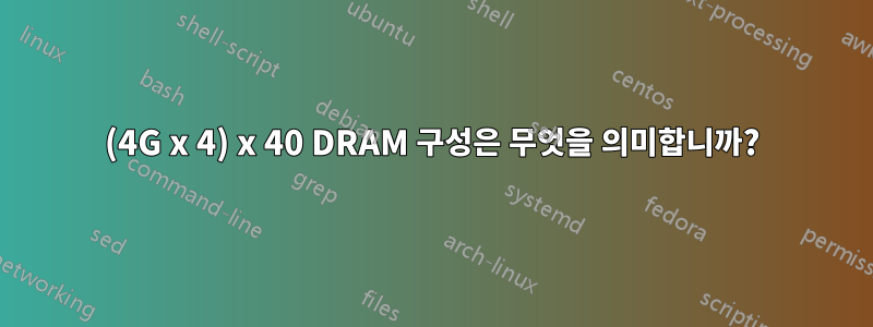 (4G x 4) x 40 DRAM 구성은 무엇을 의미합니까?