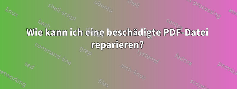 Wie kann ich eine beschädigte PDF-Datei reparieren?