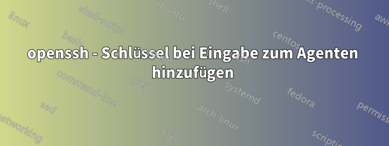 openssh - Schlüssel bei Eingabe zum Agenten hinzufügen