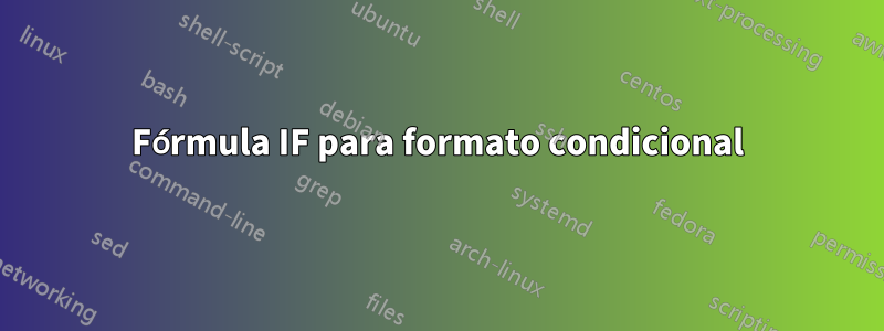 Fórmula IF para formato condicional