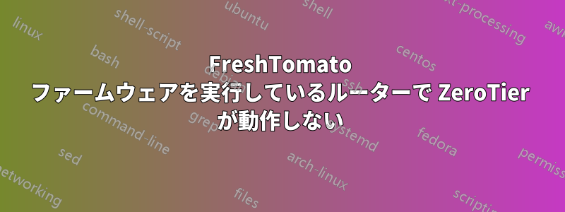 FreshTomato ファームウェアを実行しているルーターで ZeroTier が動作しない