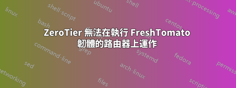 ZeroTier 無法在執行 FreshTomato 韌體的路由器上運作