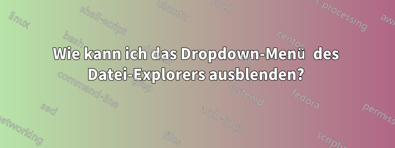 Wie kann ich das Dropdown-Menü des Datei-Explorers ausblenden?